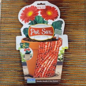 (Set 2) Pot Sox Stretchable Fabric Planter Cover to Cover Flower Pots